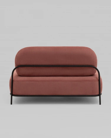 Диван Стоун велюр рельефный коралловый Stool Group арт.УТ000040008
