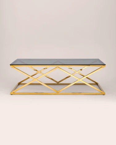 Журнальный стол Stool Group 120*60 ИНСИГНИЯ золото стекло smoke УТ000001503