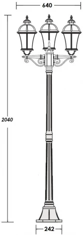 Наземный фонарь Oasis Light ROMA L 95208LB W (220V, фонарь, IP44)
