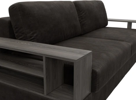 Диван прямой с 2 полками Лига-055 НПБ Лига Диванов (Велюр) арт.129076