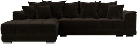 Диван угловой НордСтар левый угол (Коричневый/Микровельвет) Лига Диванов арт.121115L