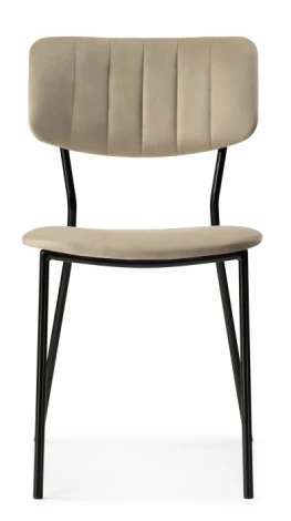 Стул Woodville на металлокаркасе Фиер серо-бежевый / черный глянец 494369