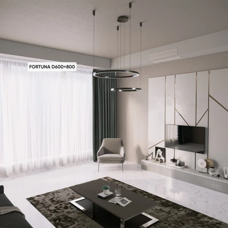 Подвесной светильник светодиодный с пультом Crystal Lux FORTUNA FORTUNA SP123W LED BLACK (220V, на тросе)