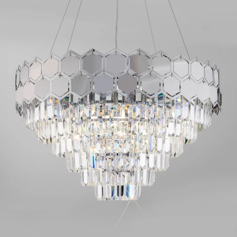 Подвесная люстра Eurosvet Ariana 10124/8 хром/прозрачный хрусталь Strotskis Smart (10113/8)