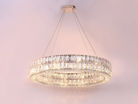 Подвесной светильник хрустальный 10124+4/S Newport 10120 (220V, на тросе, круглые, кольцо)