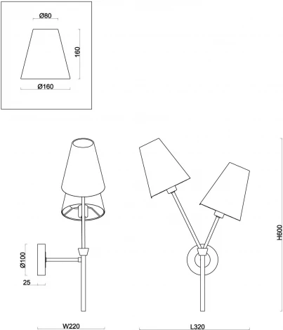 Бра Freya Hats FR5370WL-02B (220V)