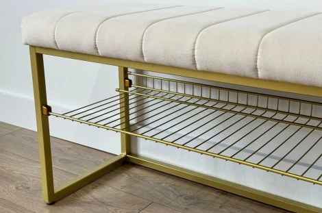 Обувница Классная 2 Mebelson (Металл,Ткань/Золотой,Кремовый) арт.172220,3329