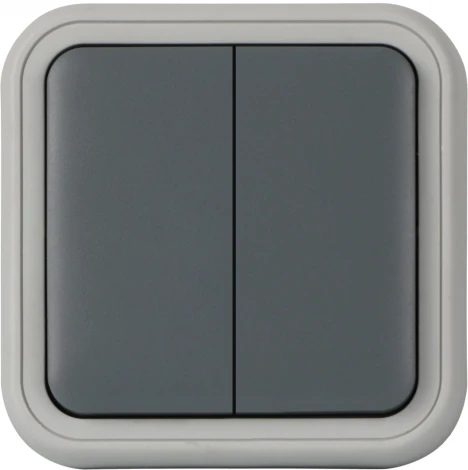Рамка с клавишей для скрытой установки переключателя двухклавишного, цвет серый, IP55, серия W55 Donel W55 DIP60840
