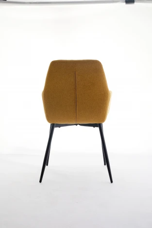 Стул NOVARA Barrel-48 Горчичный, ткань / черный каркас / Товарный знак DISAUR