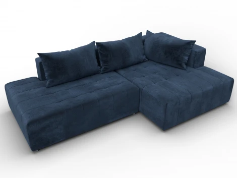 Диван угловой Лига-103 НПБ угол правый (ДСП,Брус,Фанера,Велюр/Синий) Лига Диванов 134806