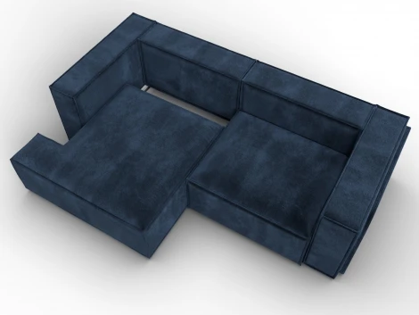 Диван угловой Лига-061 угол левый (ДСП,Брус,Фанера,Велюр/Синий) Лига Диванов 131151L