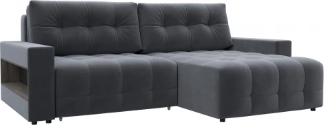 Диван угловой с полками Лига-053 НПБ Лига Диванов (Велюр) арт.128938