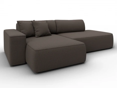 Диван угловой Лига-065 БП угол левый (ДСП,Рогожка/Коричневый) Лига Диванов 134784L