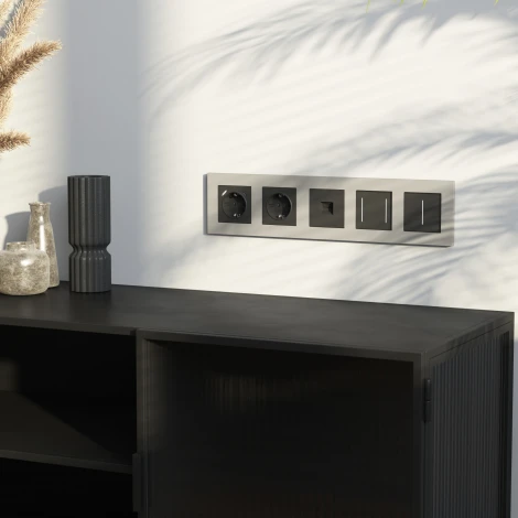 Рамка на 5 постов Slab (дымчатый софт) Werkel W0052917 (a071630)