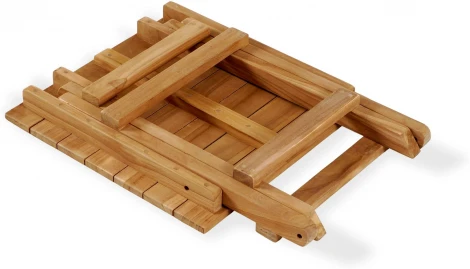 Столик кофейный складной Watsu (Массив тика/Бежевый) ОГОГО Обстановочка! арт.889240