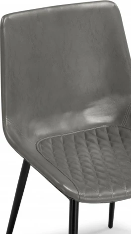 Стул на металлокаркасе Woodville Алеида серая экокожа / черный глянец арт.610746