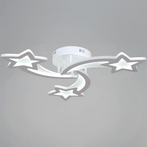 Потолочная люстра светодиодная на штанге с пультом с регулировкой цветовой температуры, яркости и с ночным режимом Reluce 01150-0.3-03 WH