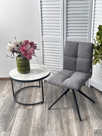 Стул SALLIE 360 град. поворот. VT6037-16 серый, ткань/ черный / Товарный знак DISAUR