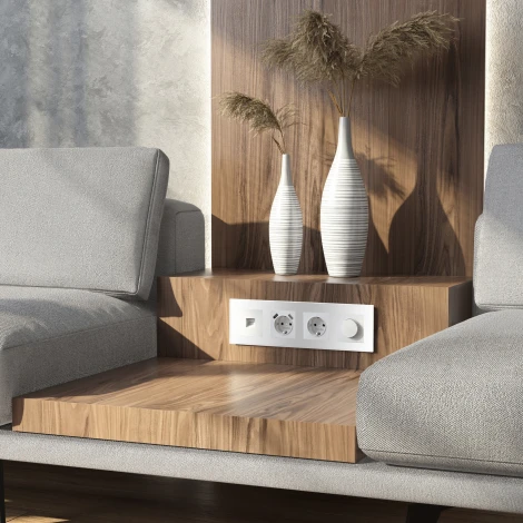 Рамка на 4 поста (белый, стекло soft-touch) Werkel W0043101 (a064567)