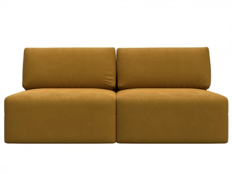 Диван прямой модульный Лига-060 НПБ (ЛДСП,Брус,Фанера/Пластик/Велюр/Желтый) Лига Диванов 129469