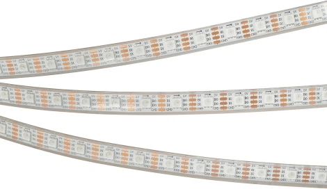 Светодиодная лента герметичная SPI-P-B60-12mm 5V RGB-PX1-BPT (12 W/m, IP66, 5060, 5m) (Arlight, бегущий огонь) 041167