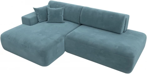 Диван угловой Лига-036 НПБ Модерн левый угол (Бирюзовый/Велюр) Лига Диванов арт.121408L