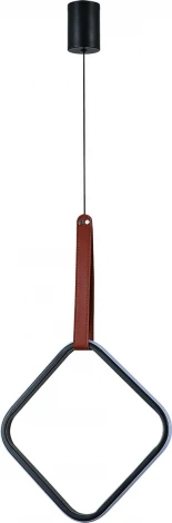 Подвесной светодиодный светильник Escada Alliance 10296/1LED Black 34Вт, кожа/металл/силикон, черный (220V, на проводе)