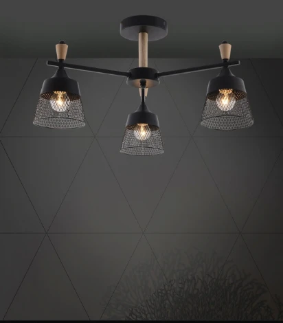 Потолочная люстра на штанге Seven Fires Olban SF3389/3C-BK-WD