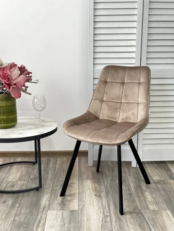 Стул ONION G062-13 кварцевый, велюр/ черный каркас М-City