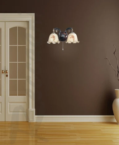 Бра Reccagni Angelo A 965/2 DEC (220V, выключатель, цветы)