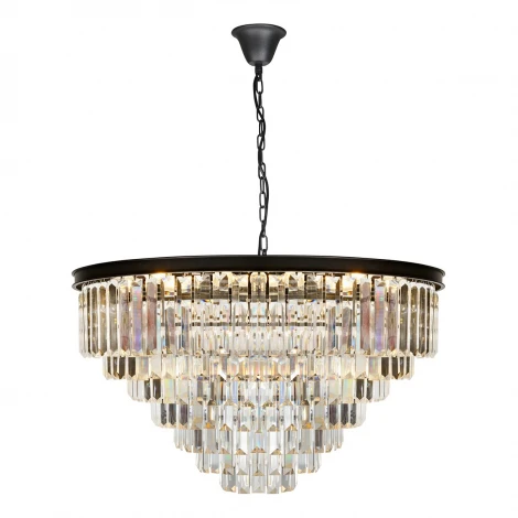 Подвесная люстра каскадная iLamp Triumph 6101-800 BK (220V, хрусталь, на цепи)