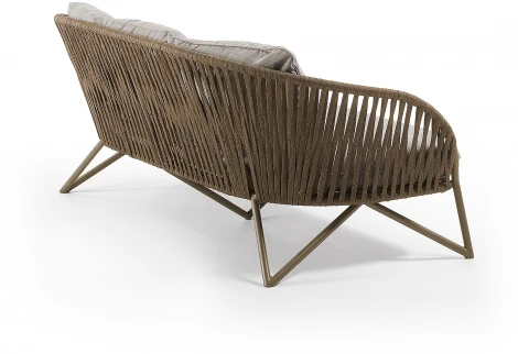 Диван уличный La Forma (ex Julia Grup) Branzie (Серый,Коричневый/ Сталь,Металл,Веревка,Пена)