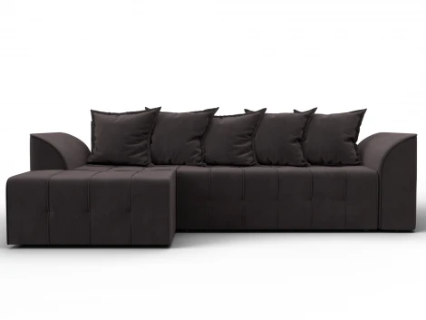 Диван угловой Лига-113 угол левый (ДСП,Велюр/Коричневый) Лига Диванов 136725L