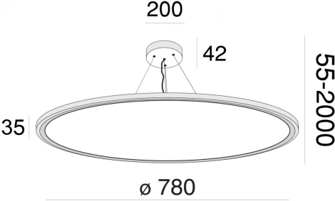 Подвесной светильник светодиодный Maytoni Cosmos MOD057PL-L78W4K (220V, на тросе, круглые)