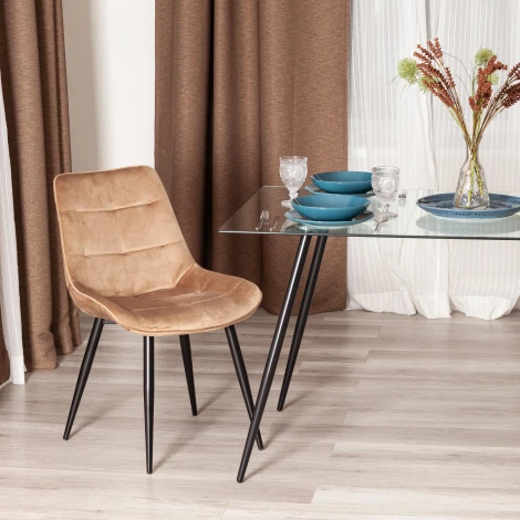 Стул ABRUZZO (mod. 8060) металл/вельвет, 52 х 63 85 см, коричневый (HLR11)/черный Tetchair 19233