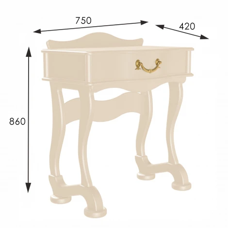 Стол туалетный Джульетта дуб шампань Л от фабрики Mebelik