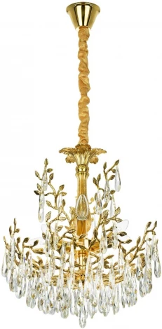 Подвесная люстра Citilux Ritz CL310062 (220V, хрусталь, подвески, на цепи, листья, ветки)