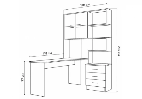 Компьютерный стол Эльброни левый кашемир 664905