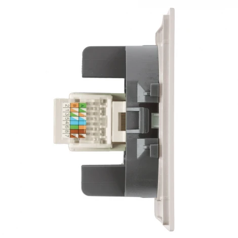 Розетка компьютерная 1-местная RJ-45 (механизм) RST00-3117-08 пудровый жемчуг Stekker Мия 50480