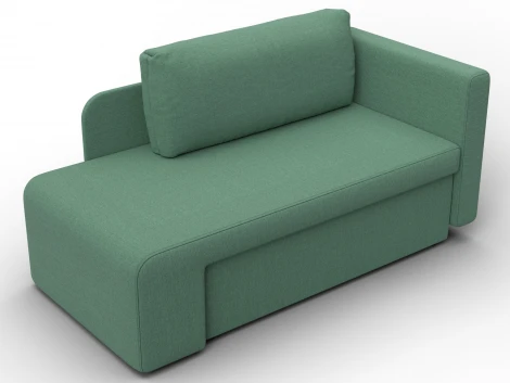Кушетка Лига-097 (ДВП,ДСП,ЛДСП,Брус/Пластик/Рогожка/Зеленый) Лига Диванов 132574